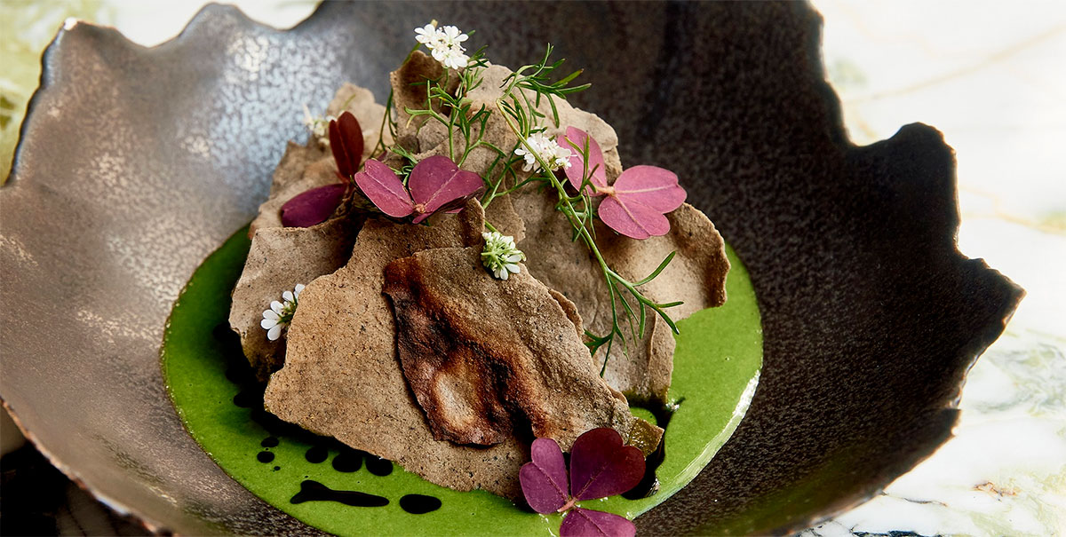 platillo de cocina mexicana de autor con presentación elegante